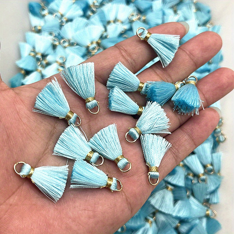 10pcs Metal Mini Split Ring Tassel Decorative Pendants